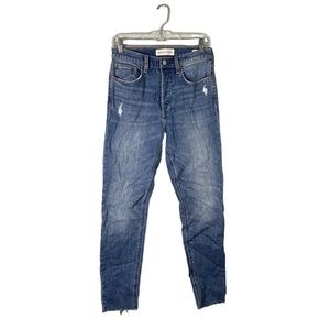 Denim Forum Raw Hem The Yoko High Rise Slim Casual Crop Skinny Jeans Size 28